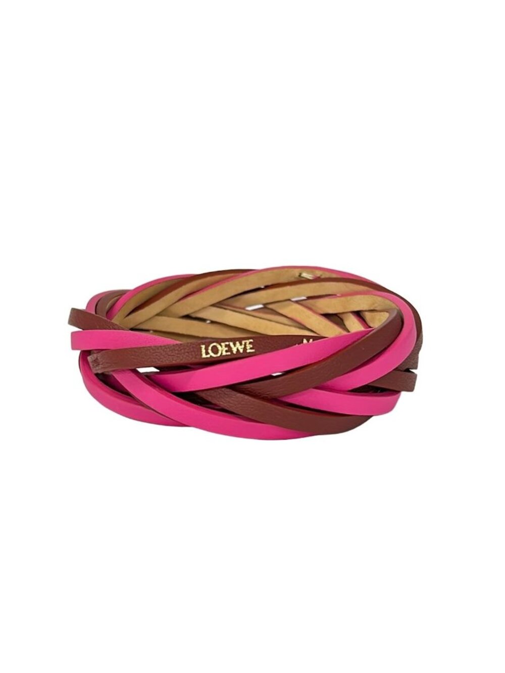 Loewe Bangle Leather Pink Bordeaux Bracelet